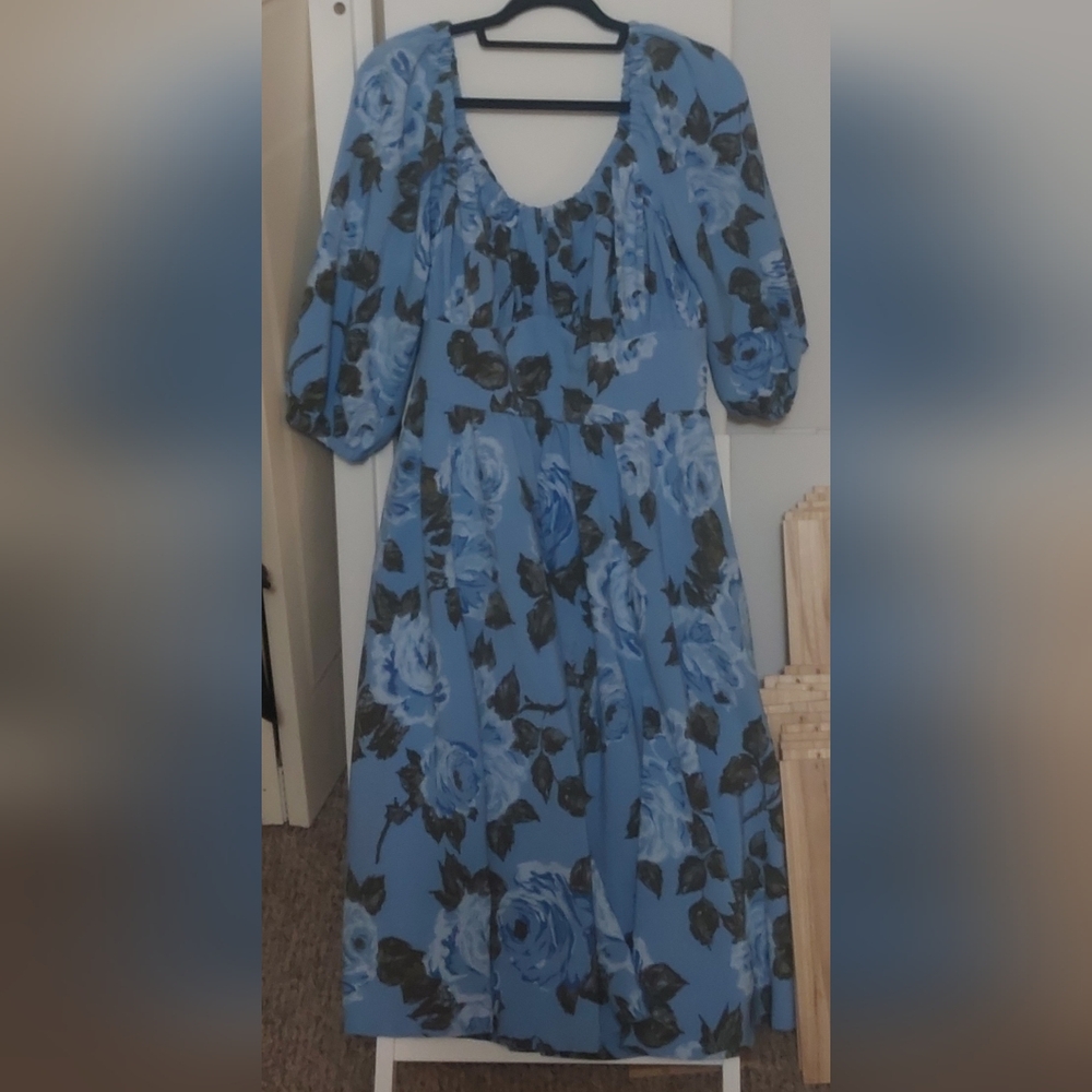 Vixen By Micheline Pitt Blue Roses Vacation Dress